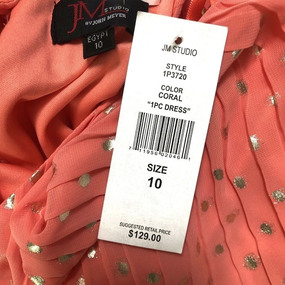 $130 JM Studio Pleated Bow Shift Chiffon Dress - Picture 7 of 8